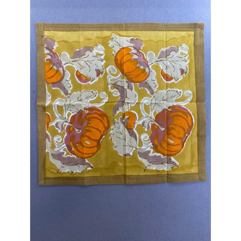 Couleur Nature Bruno Lamy Pumpkin Cotton Placemats & Napkins 4 each Fall Harvest